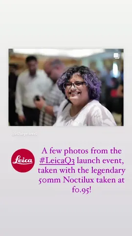 A few photos from the #LeicaQ3 launch event, taken with the legendary 50mm Noctilux taken at f0.95!